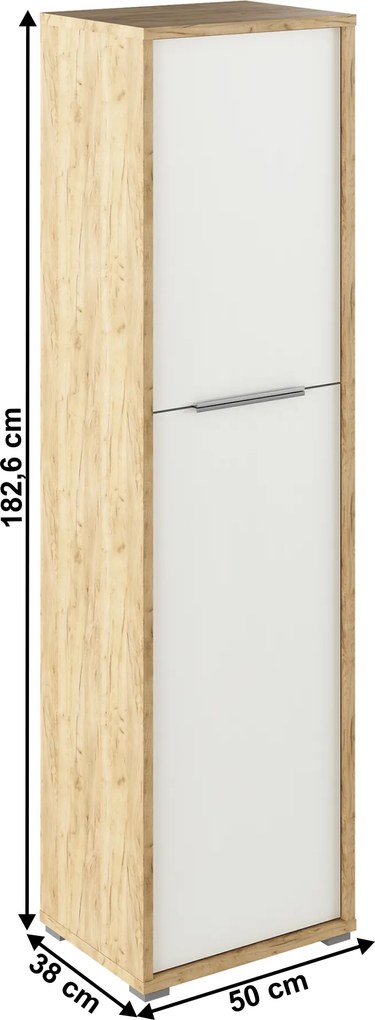 Polcos szekrény, artisan tölgy/fehér, RIOMA TYP 08