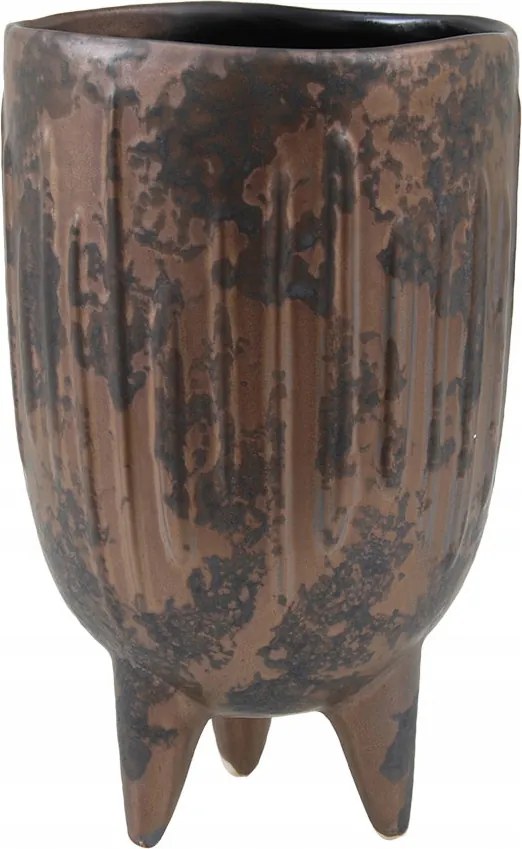 Irma Virágtartó barna kerámia Magas
