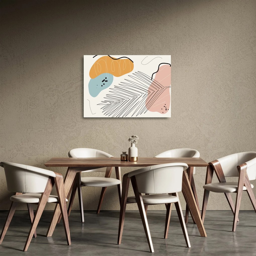 Kép - Levél illusztráció (üvegen) (70x50 cm)