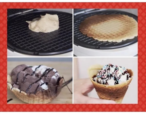 Beper - Gofrisütő 2 az 1-ben 1000W/230V piros