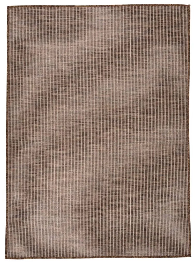barna lapos szövésű kültéri szőnyeg 200 x 280 cm