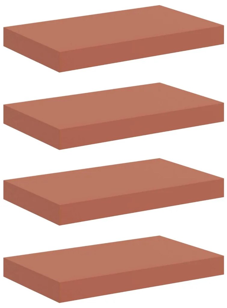 Falpolc Falra szerelhető 4 pcs Piros 40 x 23,5 x 4 cm Faanyag