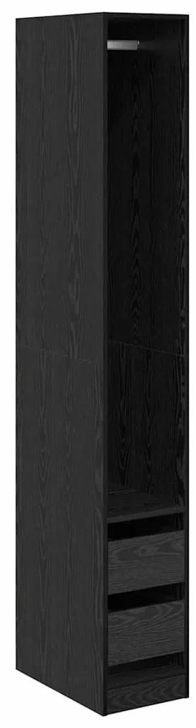 Ruhásszekrény polcokkal Musta tammi 30 x 50 x 200 cm Faanyag