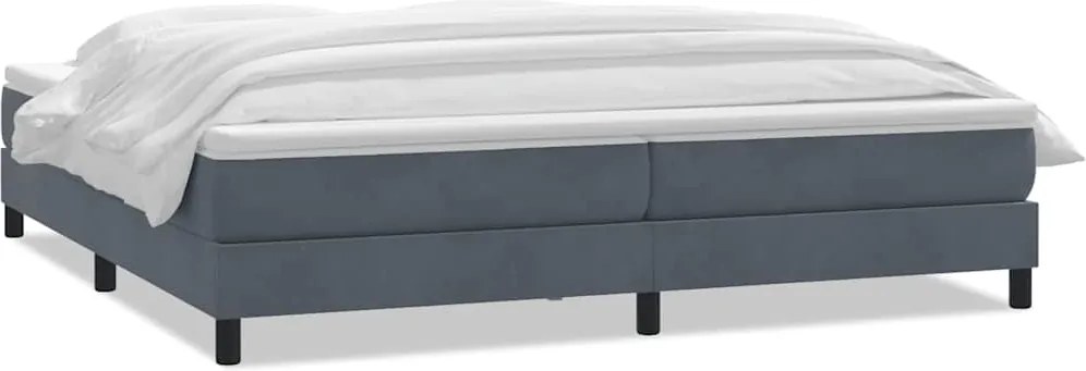vidaXL sötétszürke bársony rugós ágy matraccal 180x210 cm