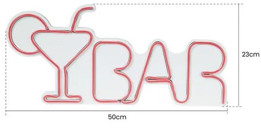 Műanyag LED-es fali dekoráció, Bar - Multicolor
