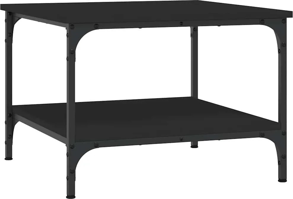 vidaXL fekete szerelt fa dohányzóasztal 55 x 55 x 40 cm