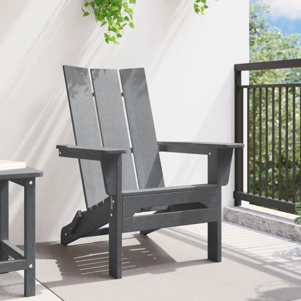 Összecsukható Adirondack szék Világosszürke 74.5x80.5x90 cm HDPE