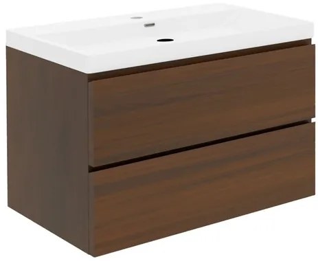 Fürdőszobaszekrény mosdóval SAT B-Way 99x30x45 cm diófa matt BWAY2100NUTU4