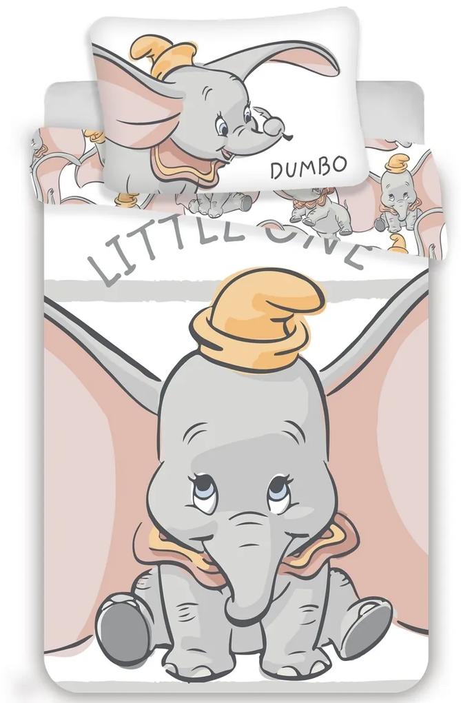 Dumbo grey stripe gyerek pamut ágynaműhuzat, 140 x 200 cm, 70 x 90 cm