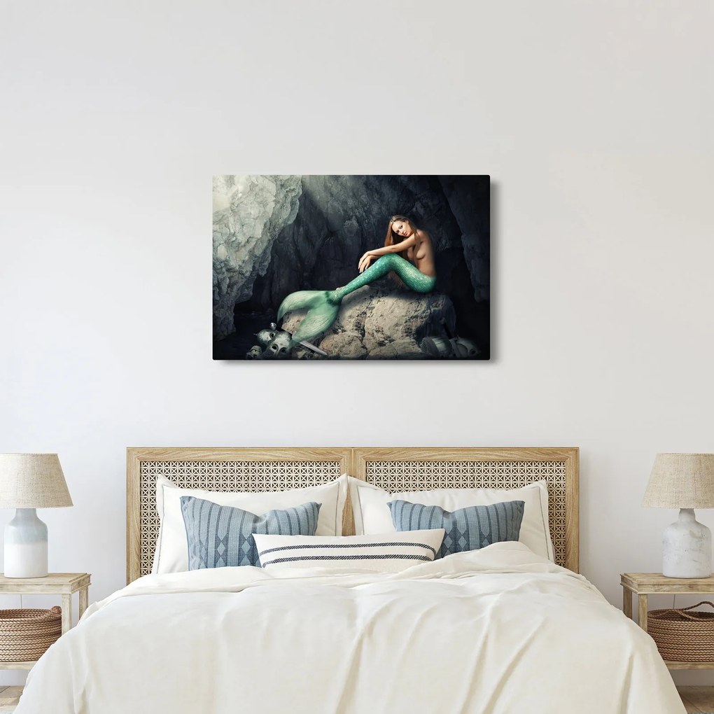Kép - Hableány a sziklán (90x60 cm)