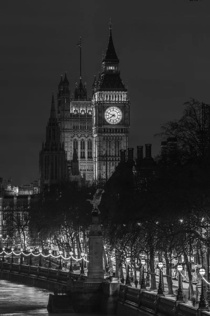 Poszter 30x45cm Esti kilátás a Big Ben 2-re, Assaf Frank