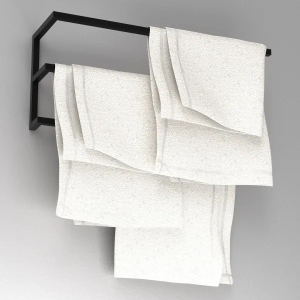 Fali törölközőtartó 25x60 cm fekete