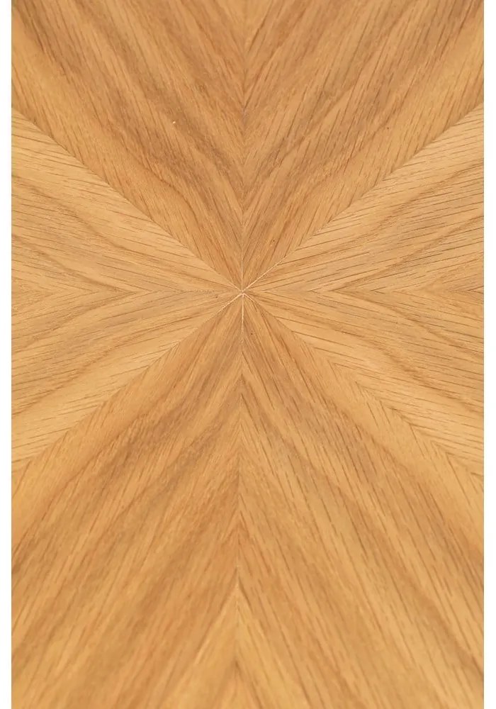 Kerek étkezőasztal tölgyfa dekoros asztallappal ø 120 cm Fabio – White Label