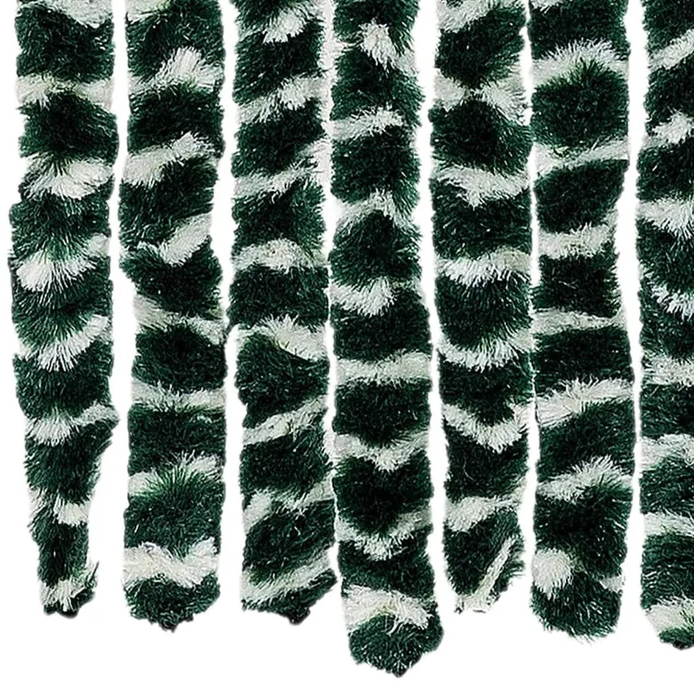 zöld és fehér zsenília rovarfüggöny 118x220 cm