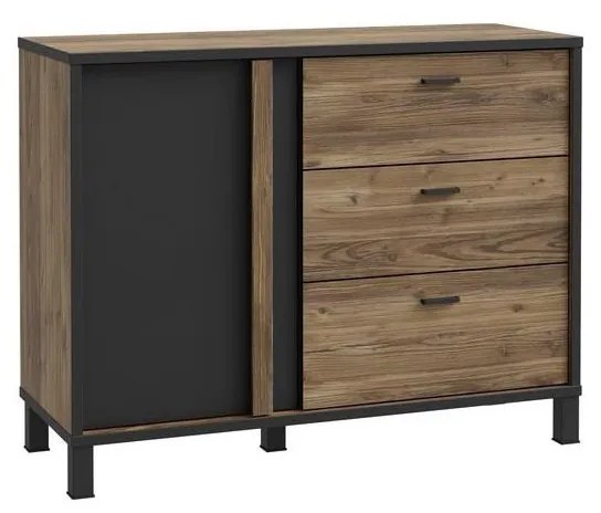 Fiókos komód OREN barna/fekete