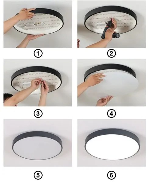 LED Mennyezeti lámpa FELIZ LED/50W/230V 4000K átm. 50 cm fekete