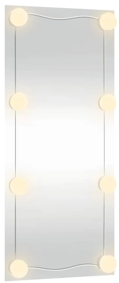 téglalap alakú üveg falitükör LED fényekkel 40 x 80 cm