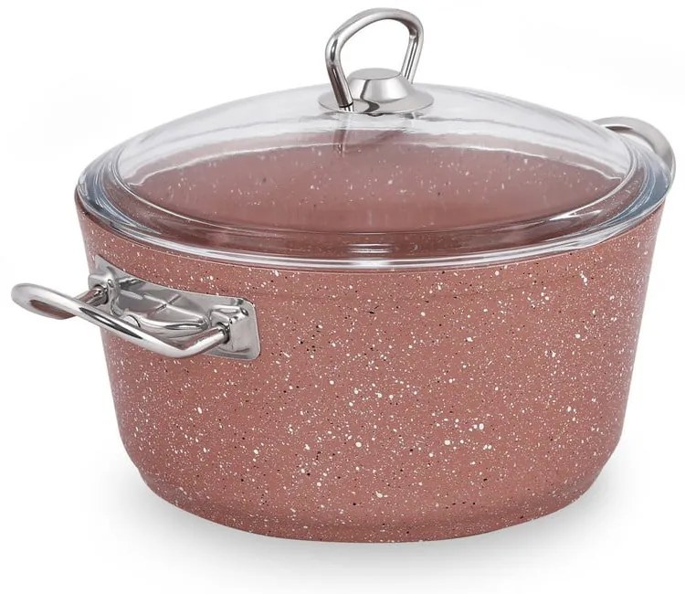 Classic rózsaszín alumínium edény fedővel, ø 22 cm - Güral Porselen