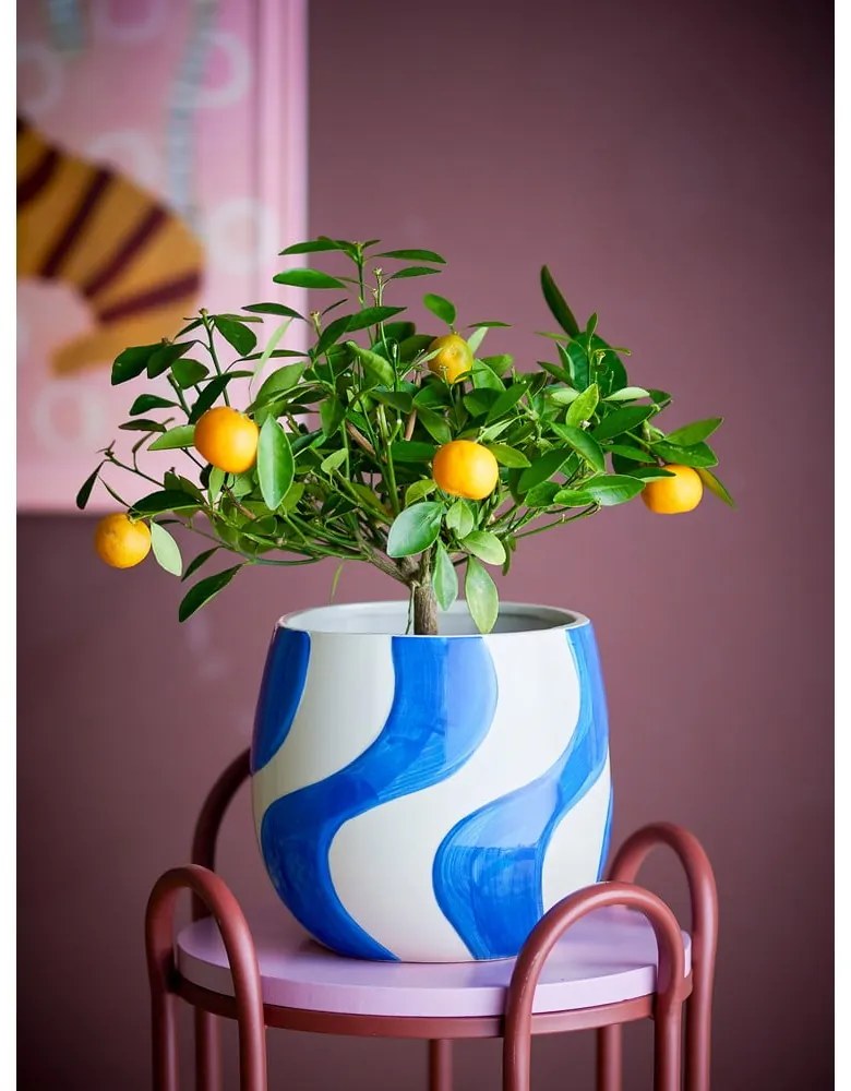 Kőedény kézzel festett kaspó ø 20,5 cm Romy – Bloomingville