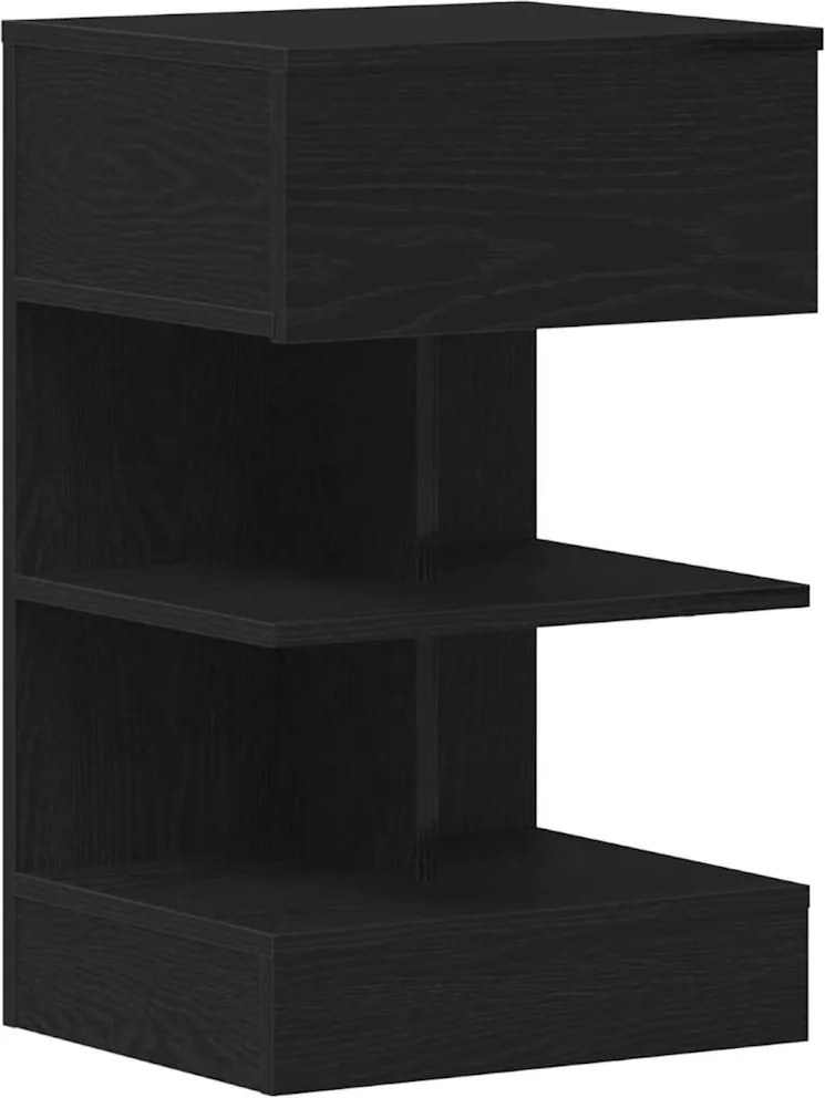 vidaXL Éjjeliszekrény fiókkal Fekete tölgy 40 x 35 x 65 cm Faanyag