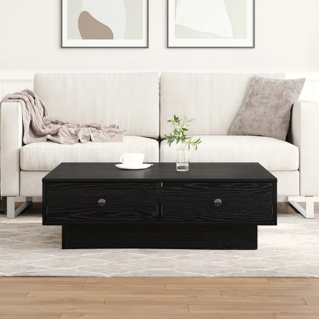 Dohányzóasztal Fekete tölgy Szerelt fa 90 x 90 x 28 cm