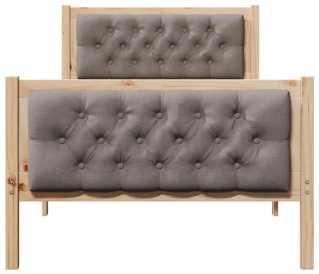 Ágykeret fejtámlával Tópszínű 90 x 200 cm Tömör fenyőfa