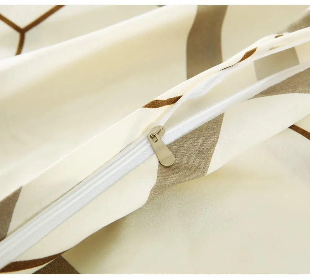 Krémszínű egyszemélyes hatrészes mikroszatén ágyneműhuzat 140x200 cm Carter – My House