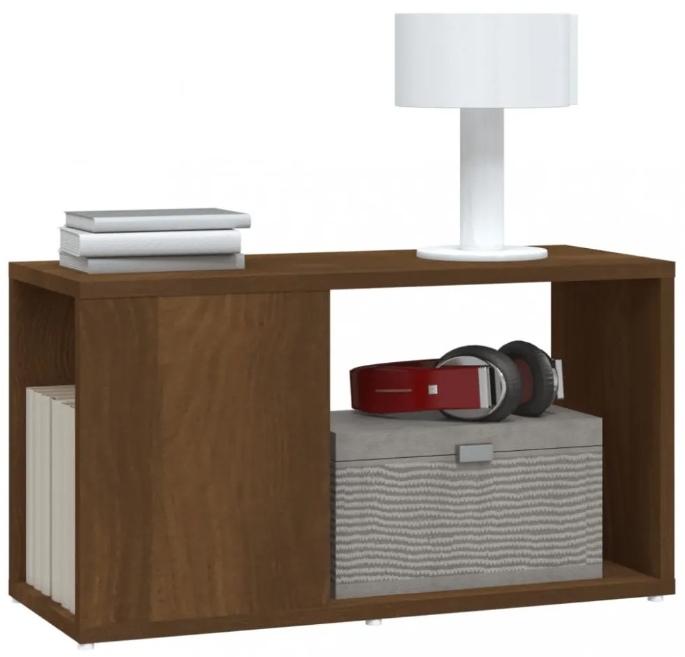 barna tölgy színű szerelt fa TV-szekrény 60 x 24 x 32 cm