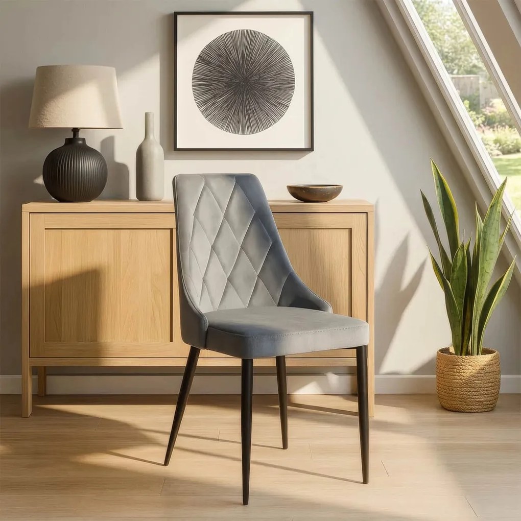 CORK szék, szürke, velúr