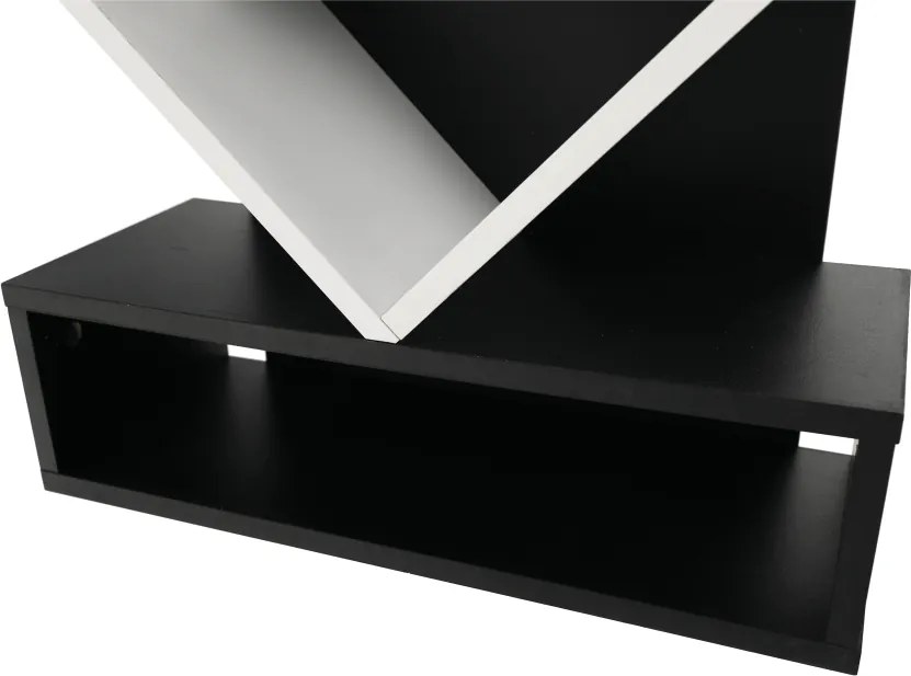 könyvespolc, fehér/fekete, VEVEY