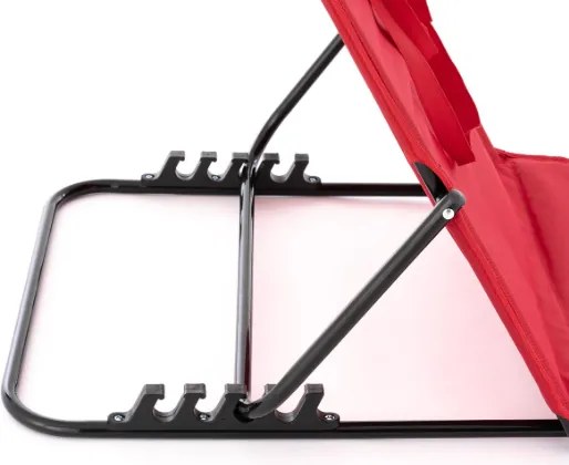 Párnázott strandszőnyeg háttámlával piros összecsukható