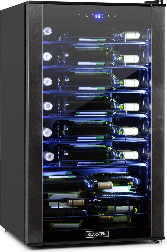 Klarstein Vinomatica, borhűtő, 95 liter, érintésvezérlés, 85 W, 4-18°C, fekete
