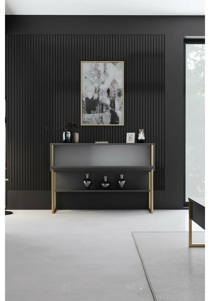Luxe Anthracite and Gold komód