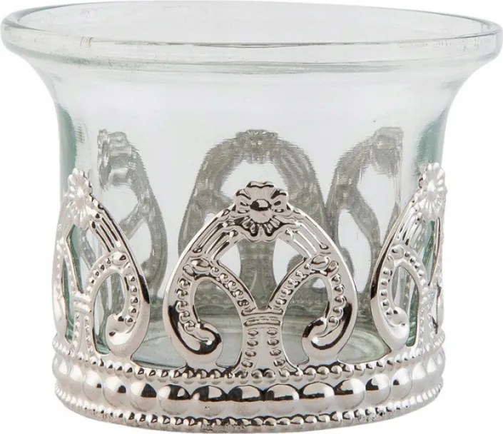 Skleněný svícen na čajovou svíčku Fém 6*5 cm 6x5 cm