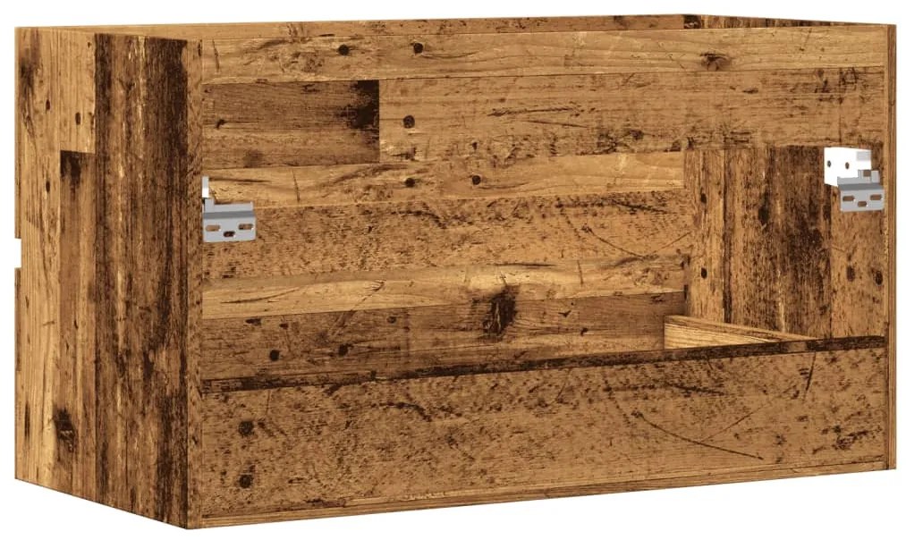 antik fa színű szerelt fa mosdószekrény 90 x 38,5 x 45 cm