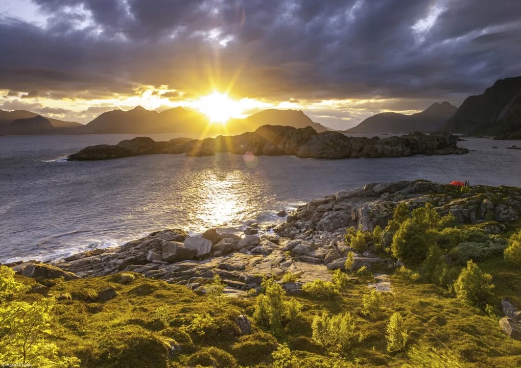 Poszter 29,7x21cm Naplemente a norvég fjordban, Assaf Frank