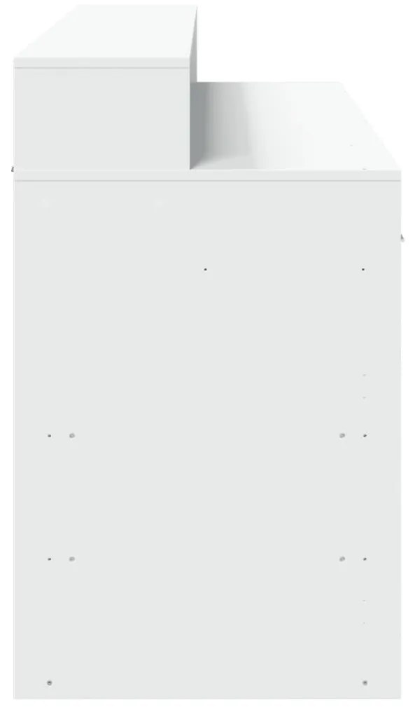 fehér szerelt fa íróasztal LED-világítással 140 x 55 x 91 cm