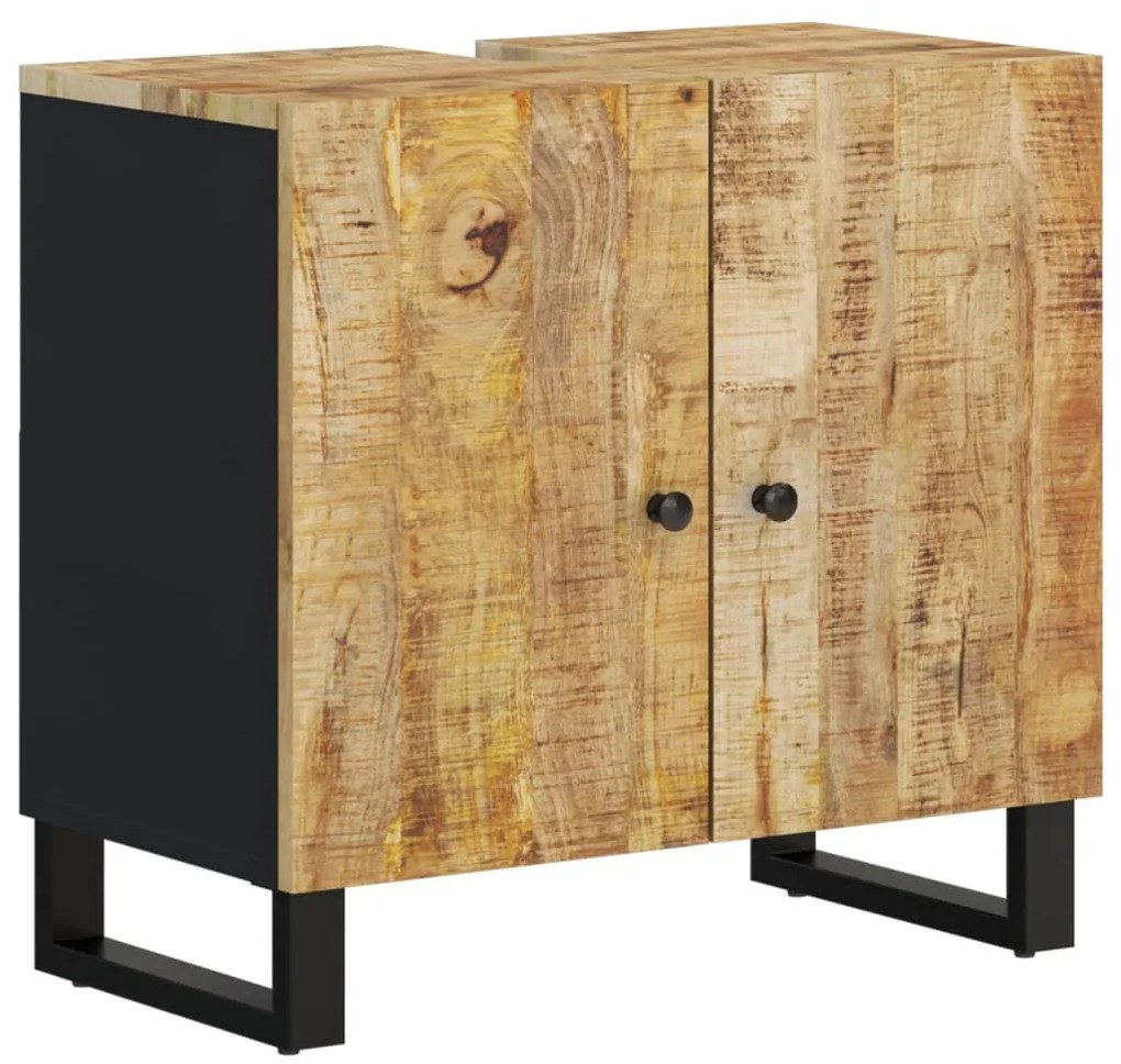 4 részes tömör mangófa fürdőszobai bútorszett