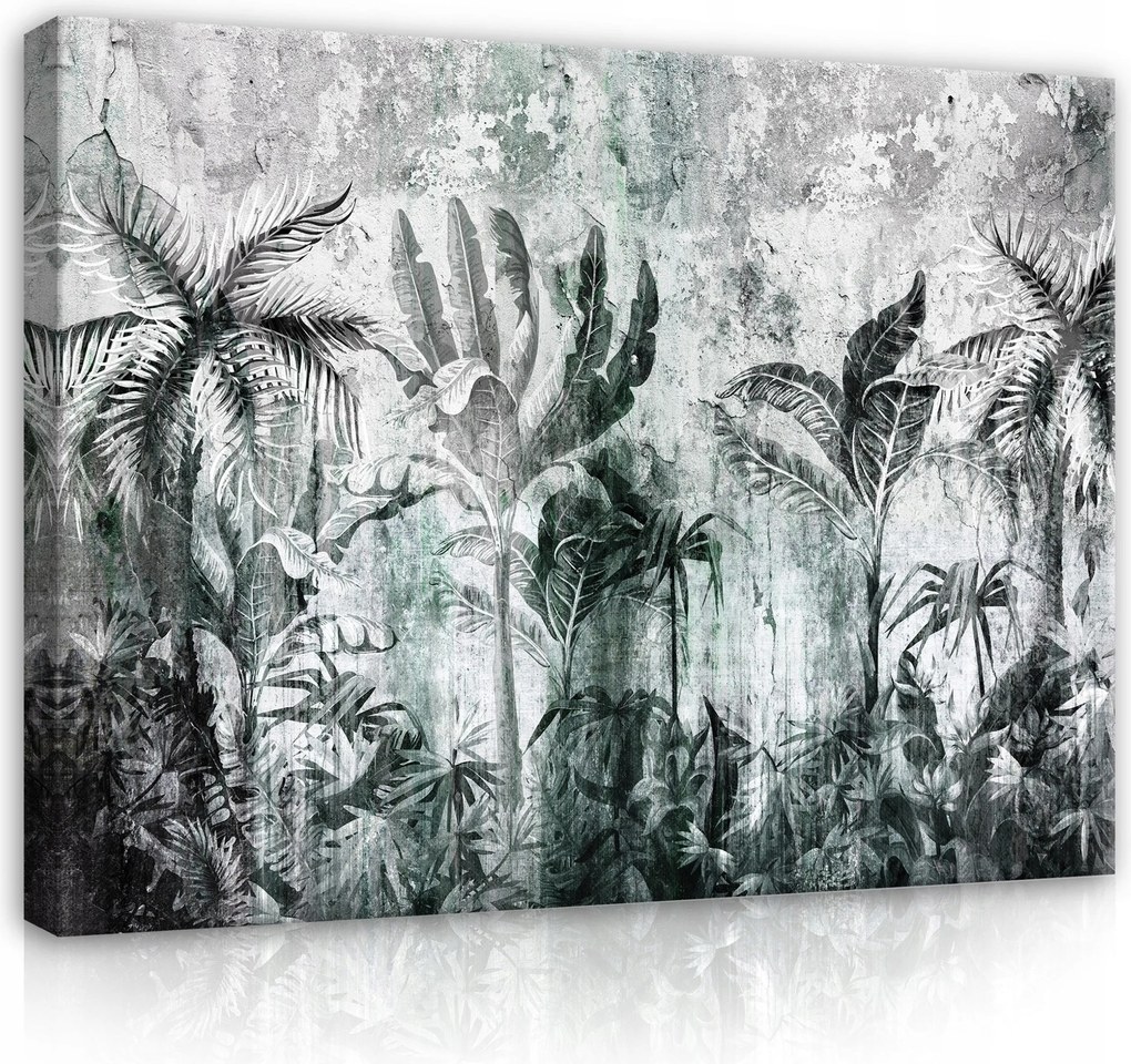 Vászonkép 80x60 Trópusok dzsungel pálmalevelek természet zöld absztrakt művészet