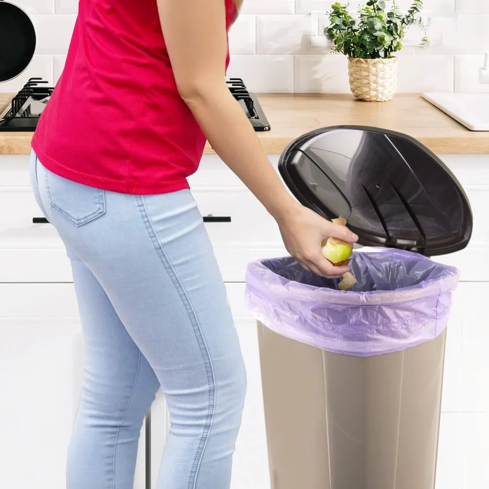 Barna műanyag pedálos szemetes 30 l – Orion