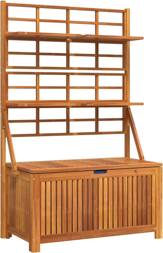 vidaXL tömör akácfa rácsos tárolóláda 99 x 50 x 160 cm