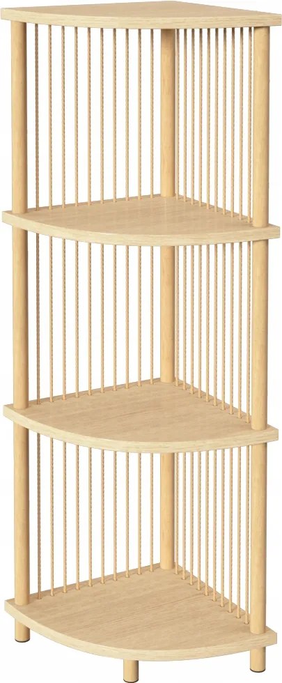 Sarokpolc Barna Nyitott Könyvespolc Mdf 4 Szintes 34 X 34 X 110 CM