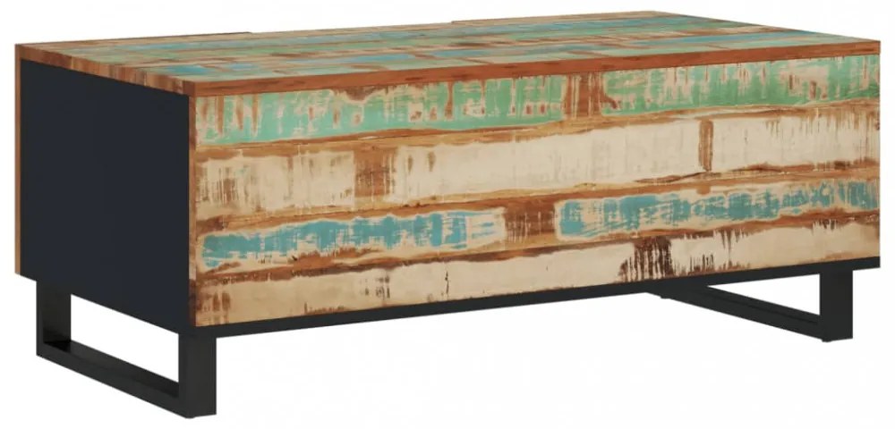 tömör újrahasznosított és szerelt fa dohányzóasztal 100x54x40cm