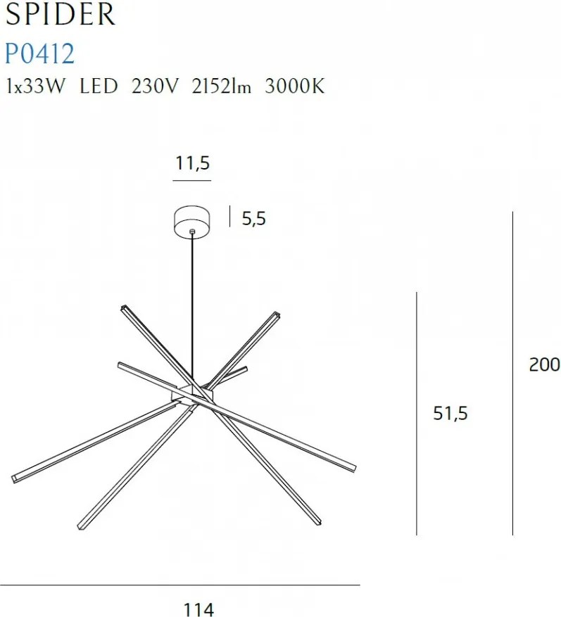 Függeszték Fekete MAXLIGHT P0412