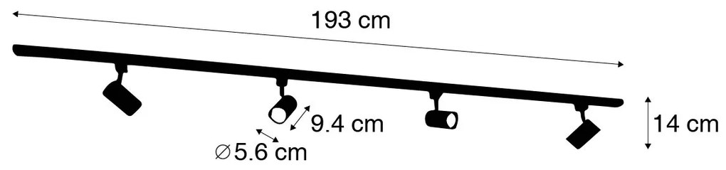 Modern 1 fázisú sínrendszer 4 Wifi GU10 sötét bronz színnel - Jeana