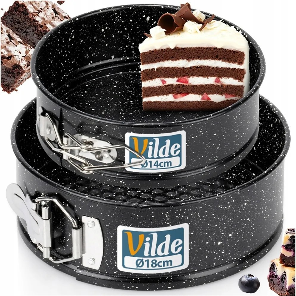 2x Gránit tortaforma kihúzható tortaforma 14 18cm