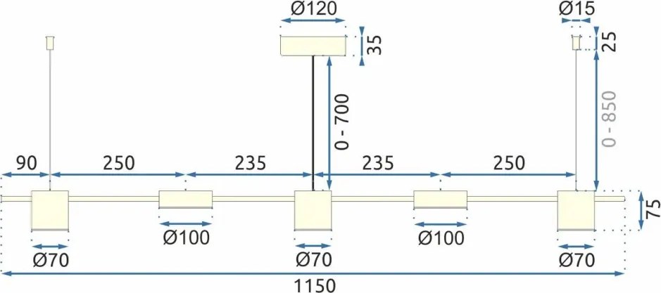 MORETTI MO07008 CLEON Modern Függesztett Lámpa LED IP20