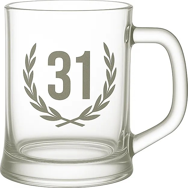 Söröspohár, söröskorsó, korsó évforduló 31 éves homokfúvással