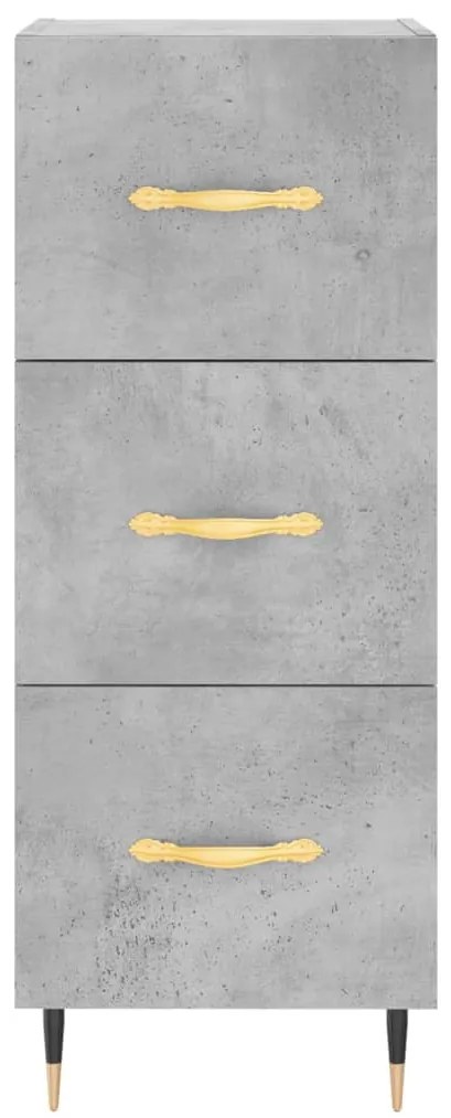 betonszürke szerelt fa magasszekrény 34,5x34x180 cm