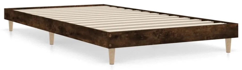 füstös tölgy színű szerelt fa ágykeret matrac nélkül 100x200 cm